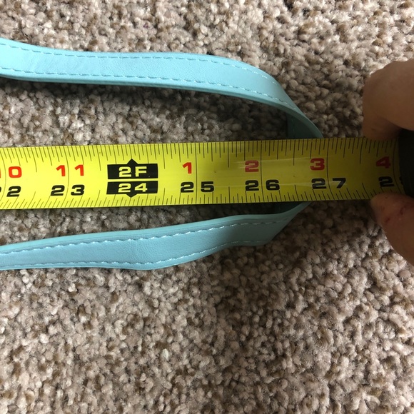 NWT Badgley Mischka light blue quilted pearl embellished chain strap crossbody - Picture 11 of 11